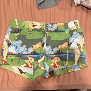 Loudmouth Retro Golf Print Green Shorts